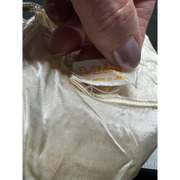 Vintage Walborg Flapper Silver Gray Beaded Evening Bag With Fringe & Strap - Picture 9 of 13